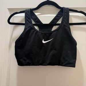 Nike Black Racerback Sports Bra with White Swoosh